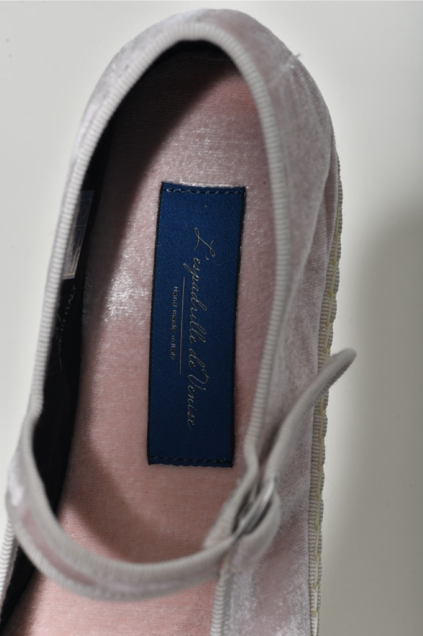 Furlane Mary Jane Velours Soyeux Rose Perle