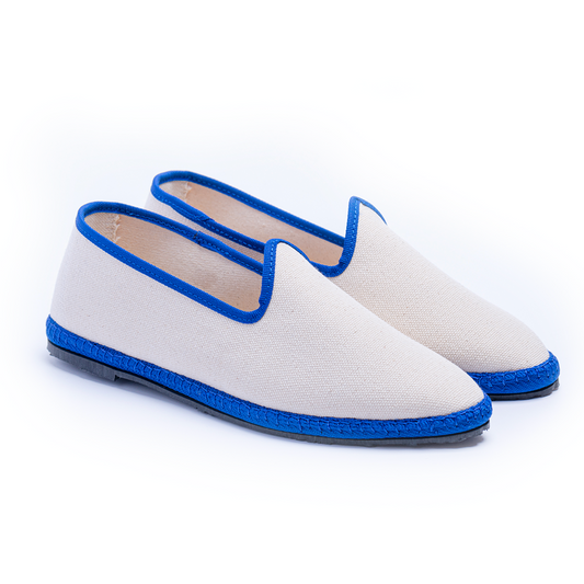 Friulane Paradisio - Off White | Blue braid - Canvas