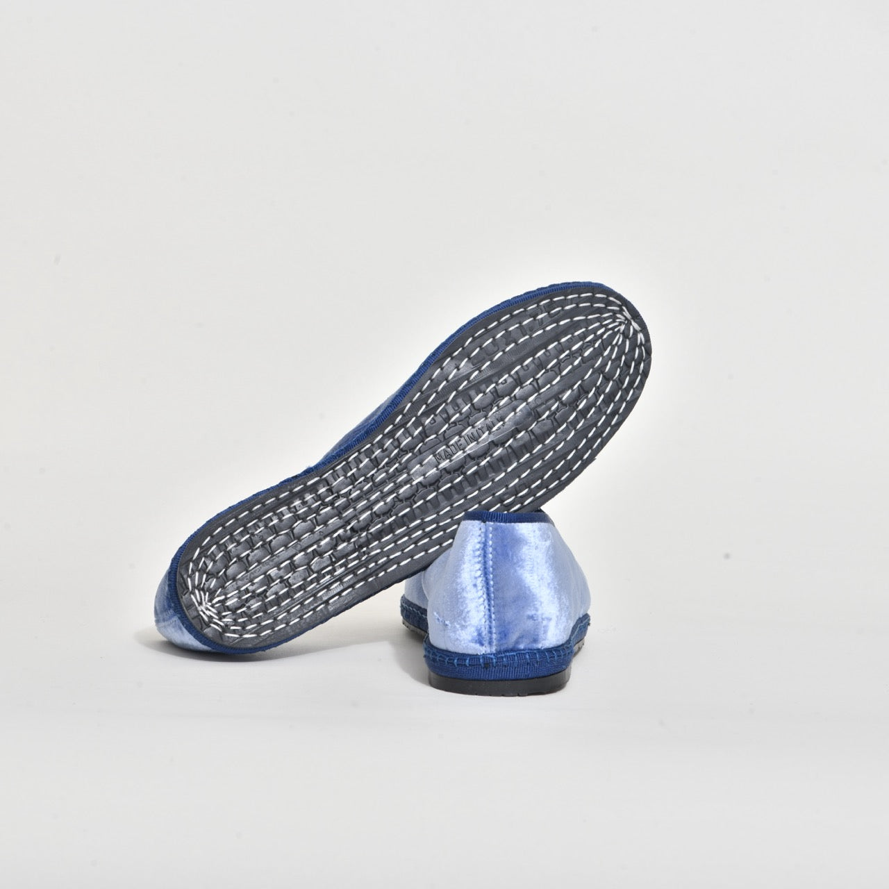 Friulane - Velours soyeux - Bleu iris I Ganse Marine - Pour Elle & Lui