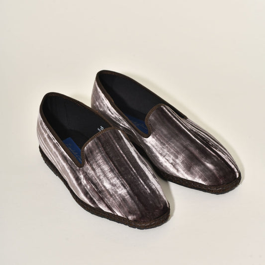 Friulane Velours Froissé Marron Glacé I Bout carré - Pour Elle & Lui