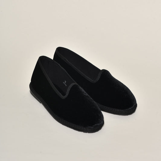 Friulane - Velours motif cashmere Noir I ganse Noir - Pour Elle & Lui