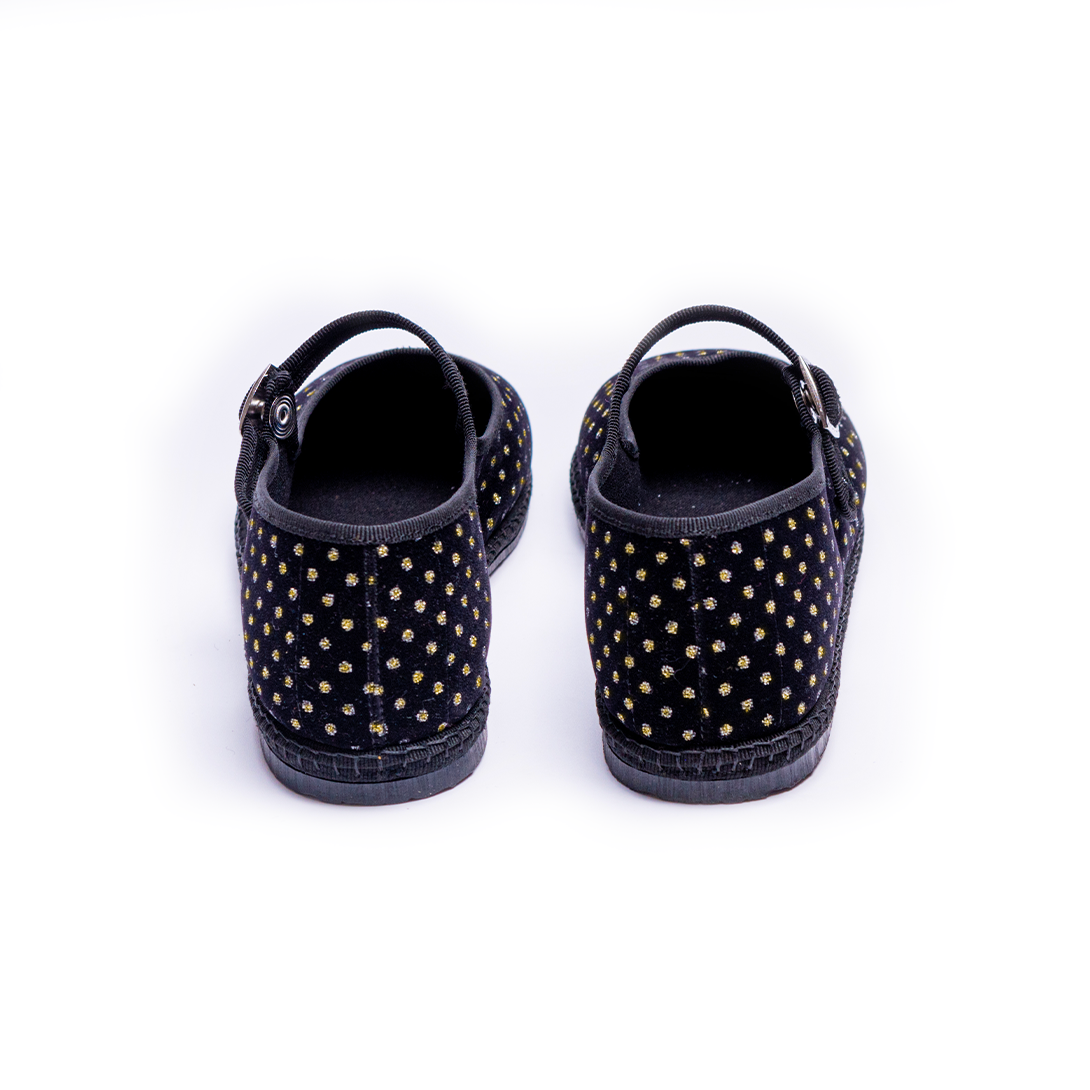 Mary Jane - Black I Gold Diamantino Pattern
