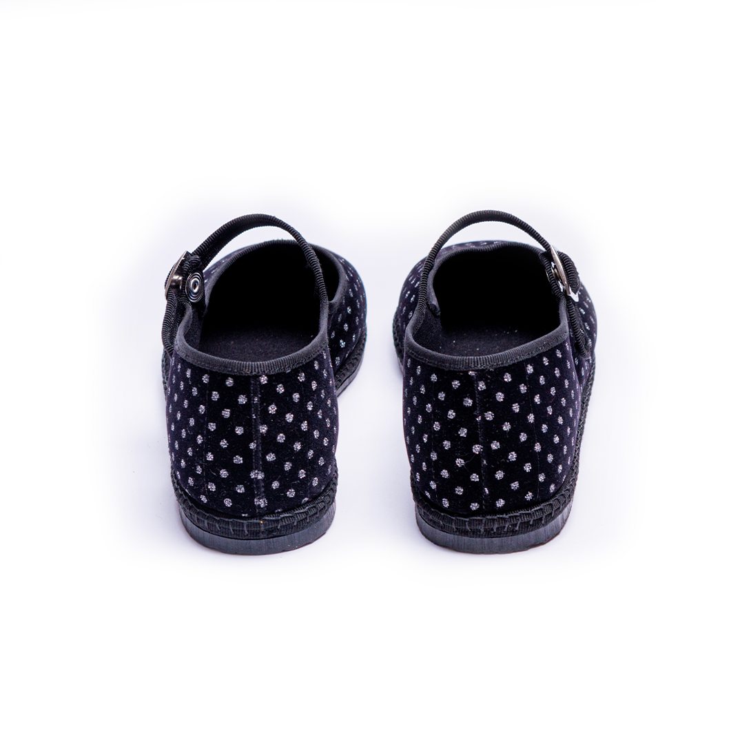 Mary Jane - Black I Silver Diamantino Pattern