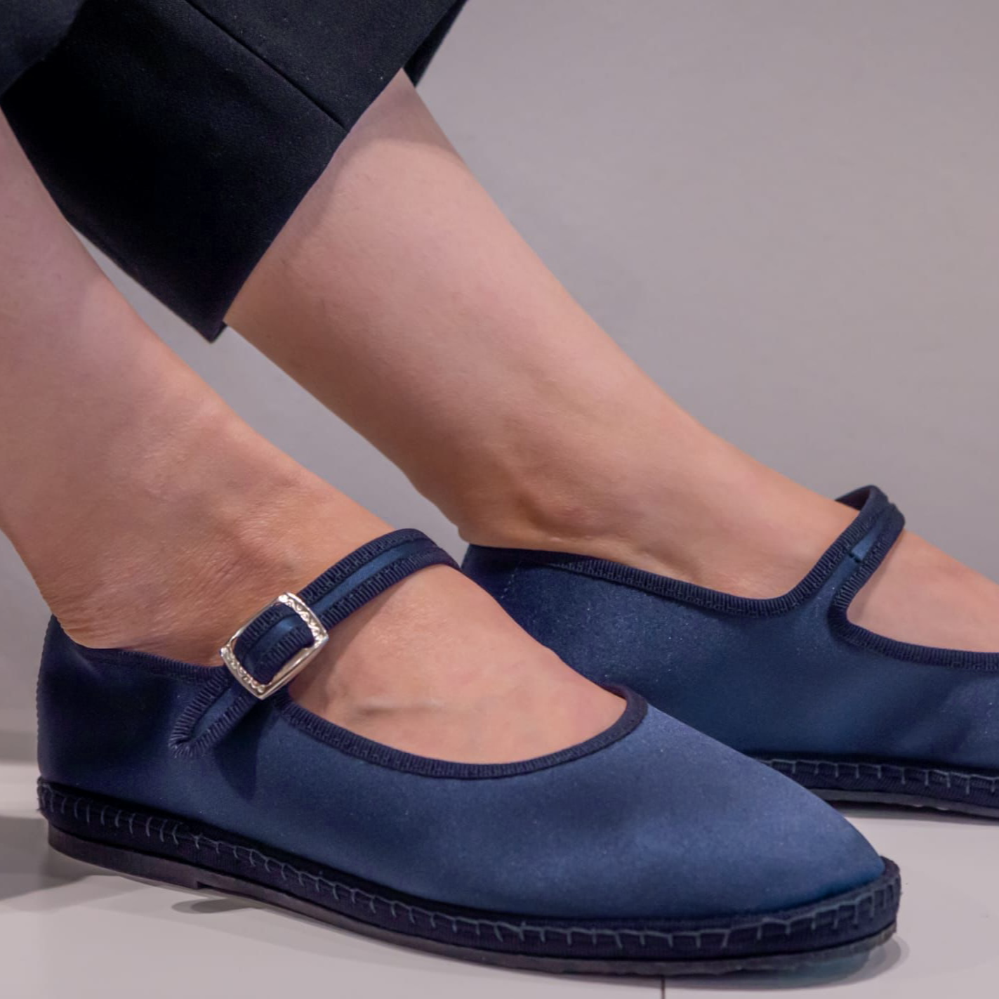 Friulane Mary Jane - Smoking Blue | Satin