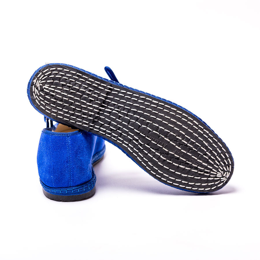 Furlane Mary Jane - Daim - Bleu Royal | Ganse bleu - Ton sur ton