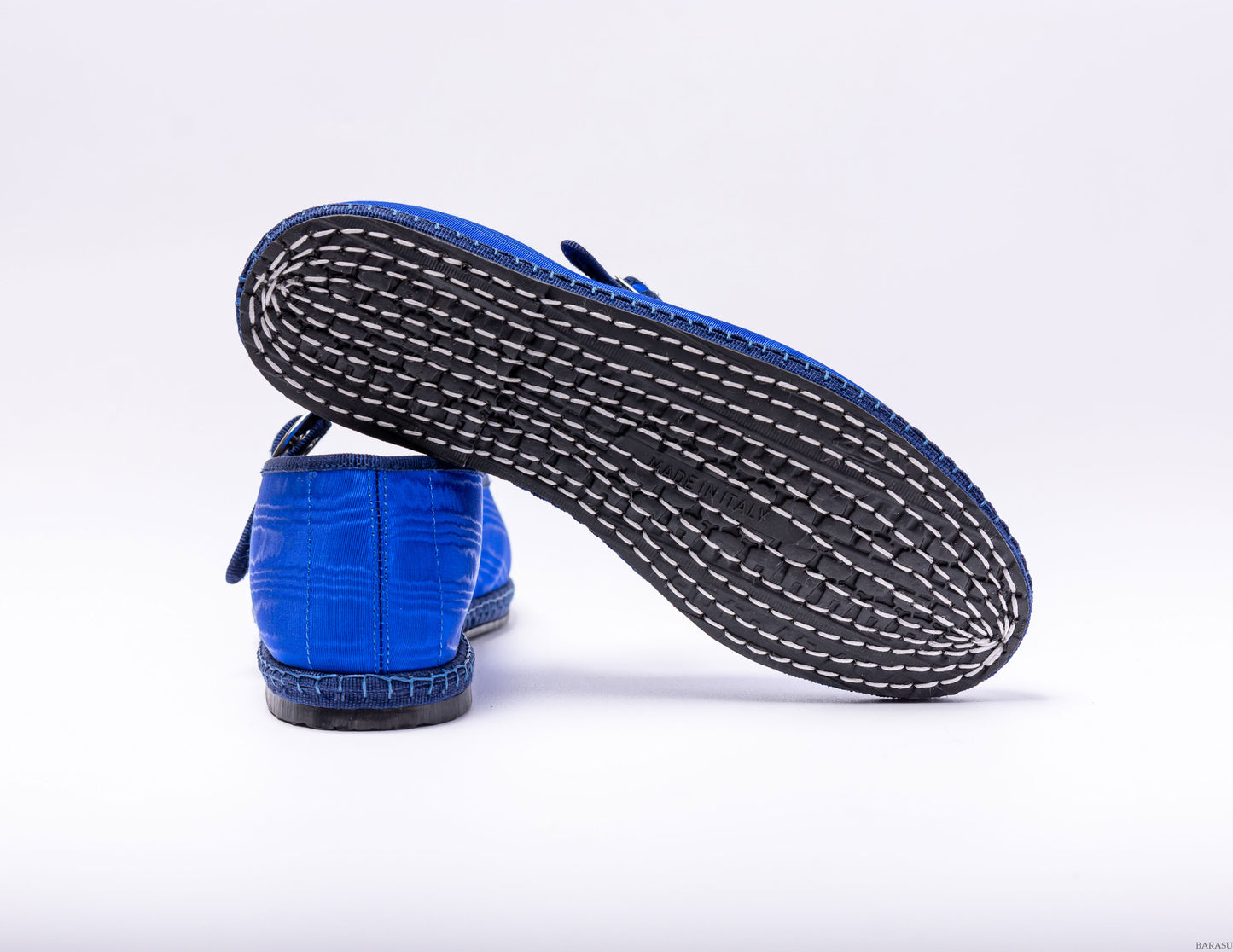 Friulane Mary Jane -Moire Bleu Electrique | Ganse Marine