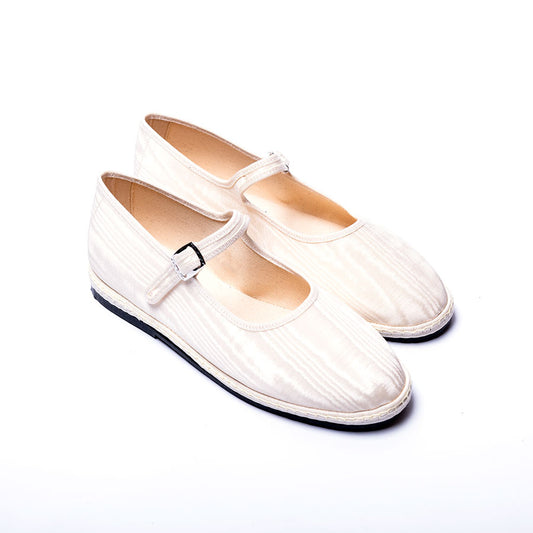 Furlane - Mary Jane Moire Blanc nacré | Ganse Nacre