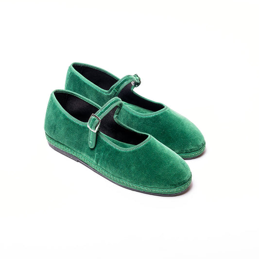 Furlane Mary Jane -Vert d'été | Ganse vert ton sur ton