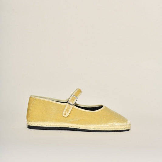 Furlane mary Jane - Velours soie 20 % I Jaune clair