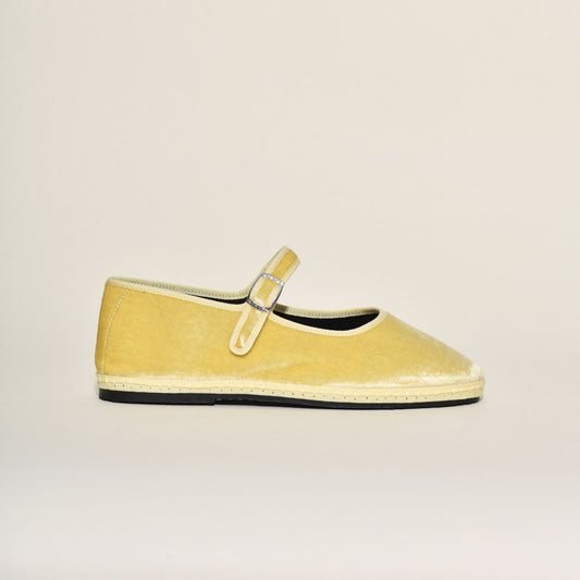 Furlane mary Jane - Velours soyeux I Jaune clair