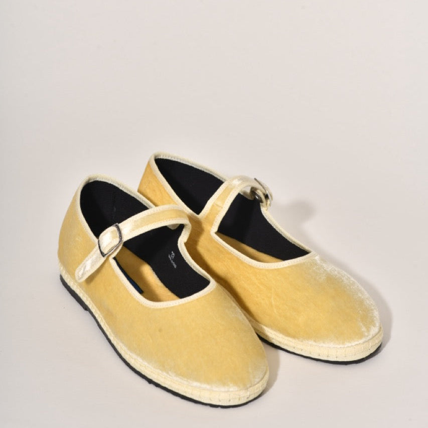 Furlane mary Jane - Velours soie 20 % I Jaune clair