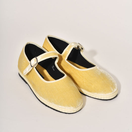Furlane mary Jane - Velours soyeux I Jaune clair