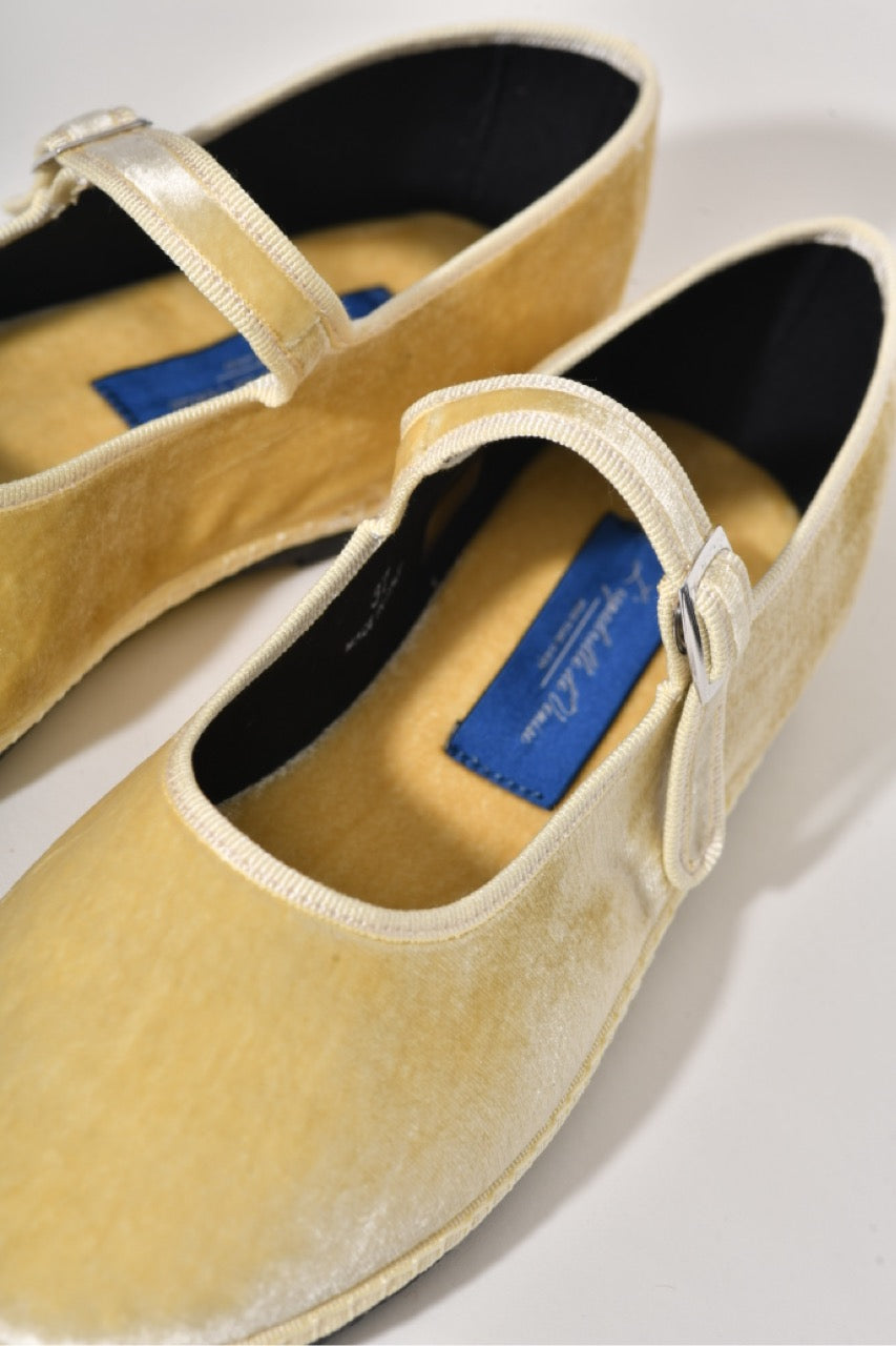 Furlane mary Jane - Velours soie 20 % I Jaune clair