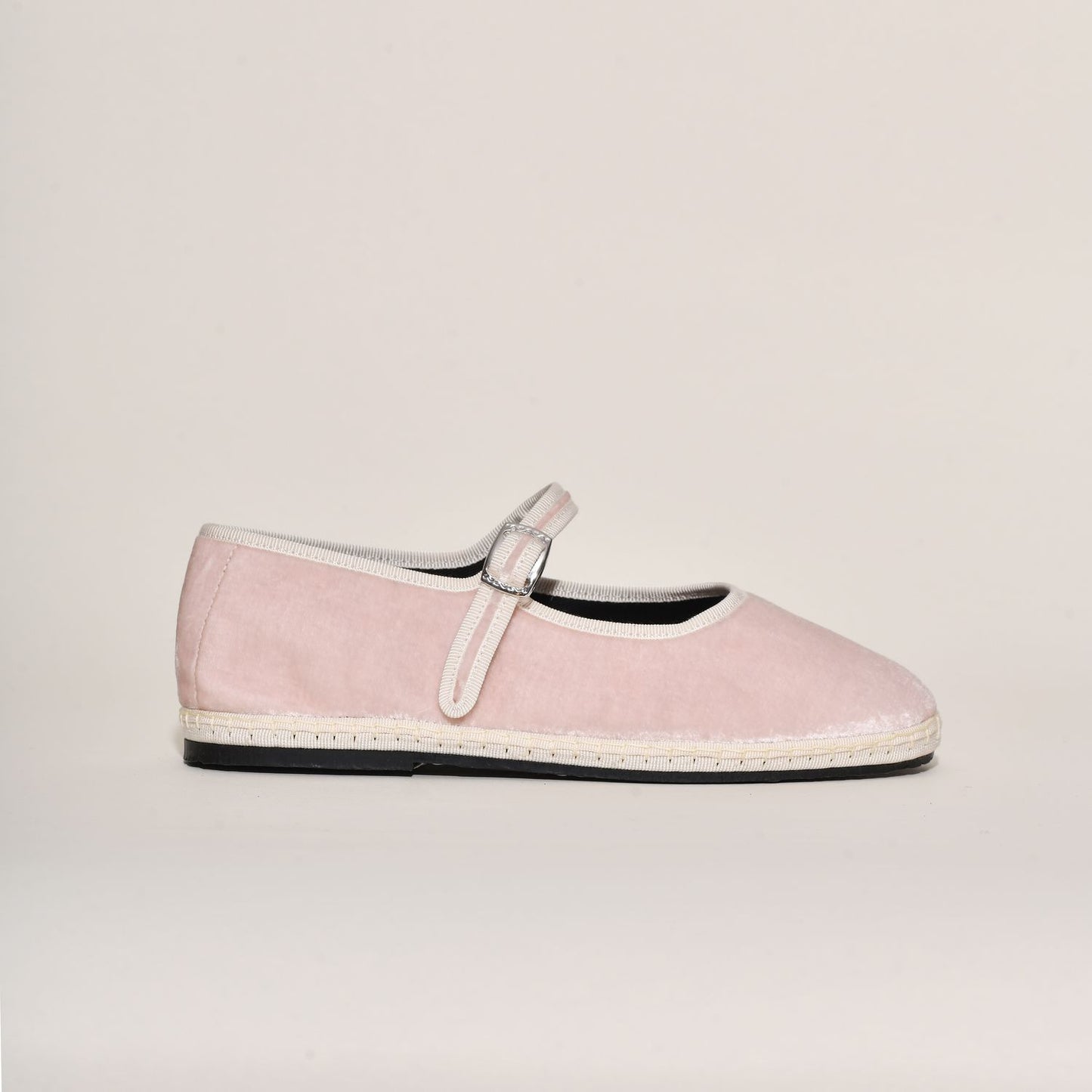 Furlane Mary Jane Velours Soyeux - Rose Perle