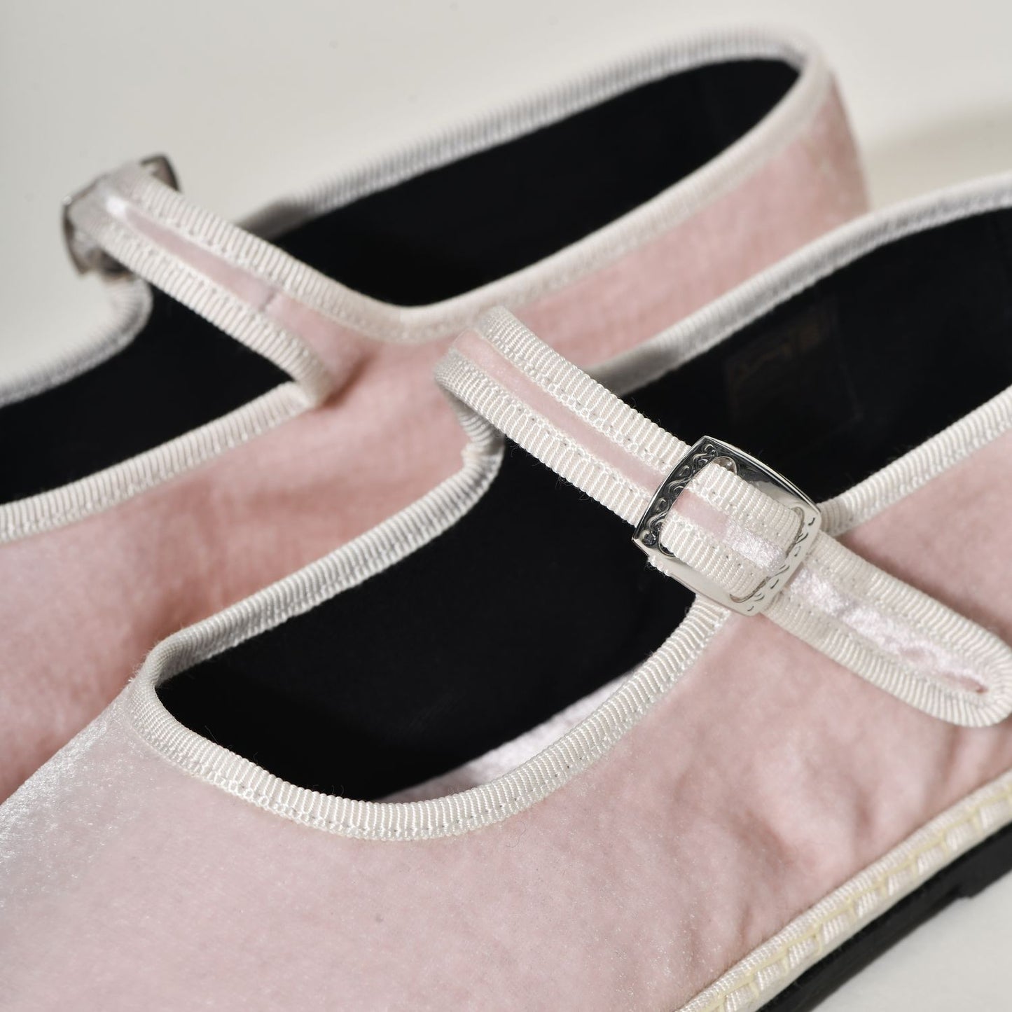 Furlane Mary Jane Velours Soyeux - Rose Perle