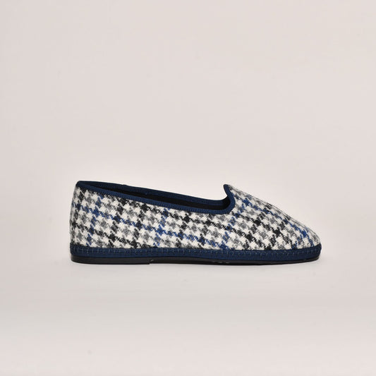 Friulane - Tissu laine Harris tweed pied de poule I doublure velours - Elle & Lui