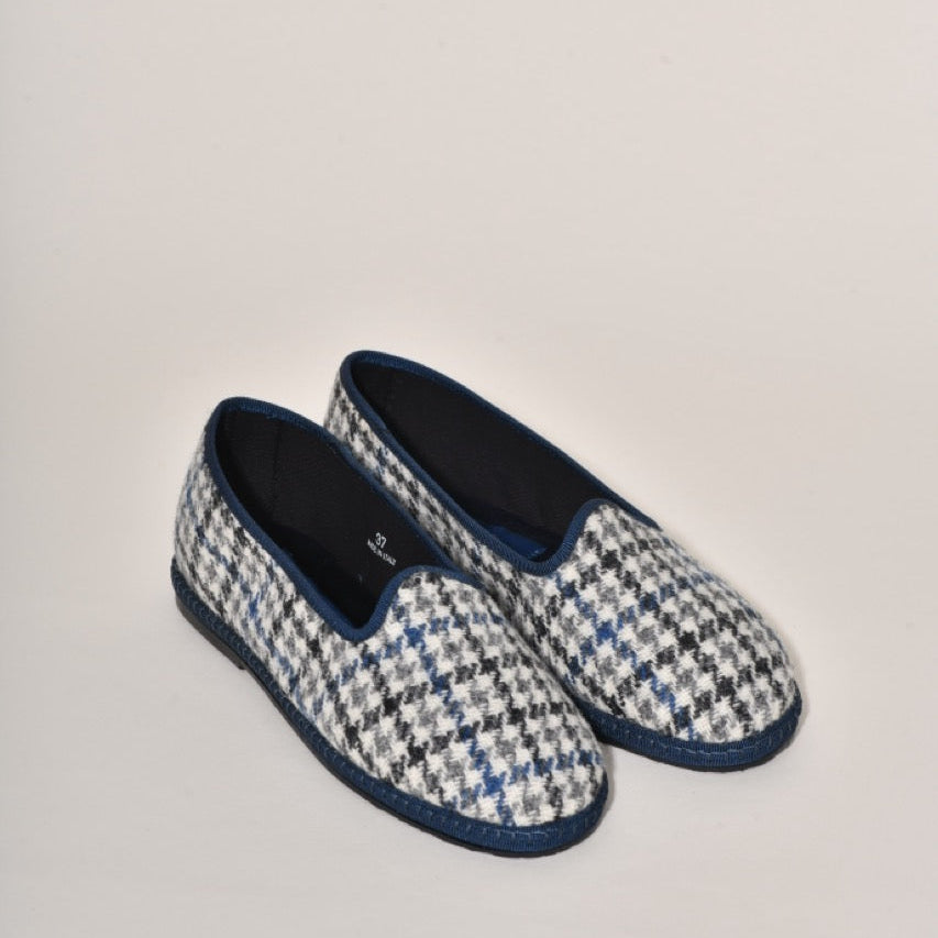 Friulane - Tissu laine Harris tweed pied de poule I doublure velours