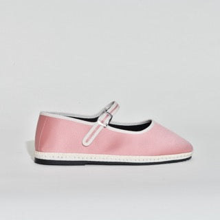 Furlane Mary jane - Satin rose clair I Ganse ivoire