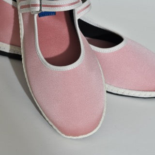 Furlane Mary jane - Satin rose clair I Ganse ivoire
