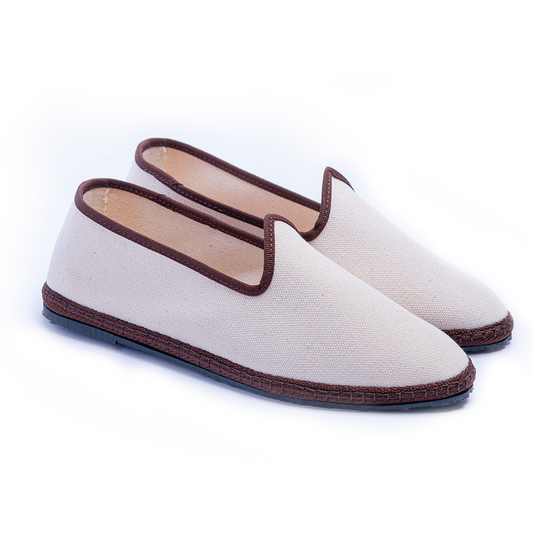 Friulane Paradisio - Off White | Brown braid - Canvas 