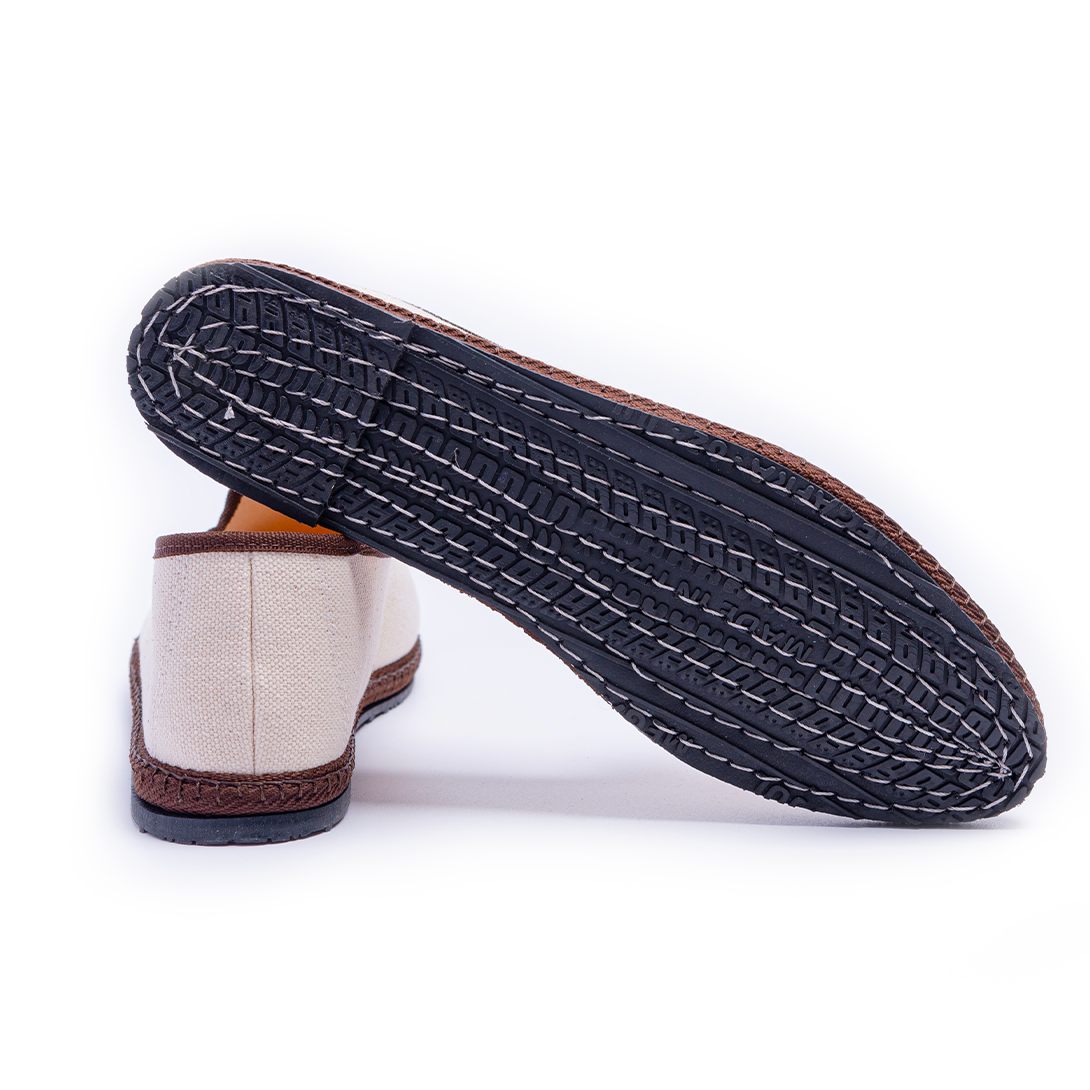 Friulane Paradisio – Cremeweiß | Braune Borte - Canvas 