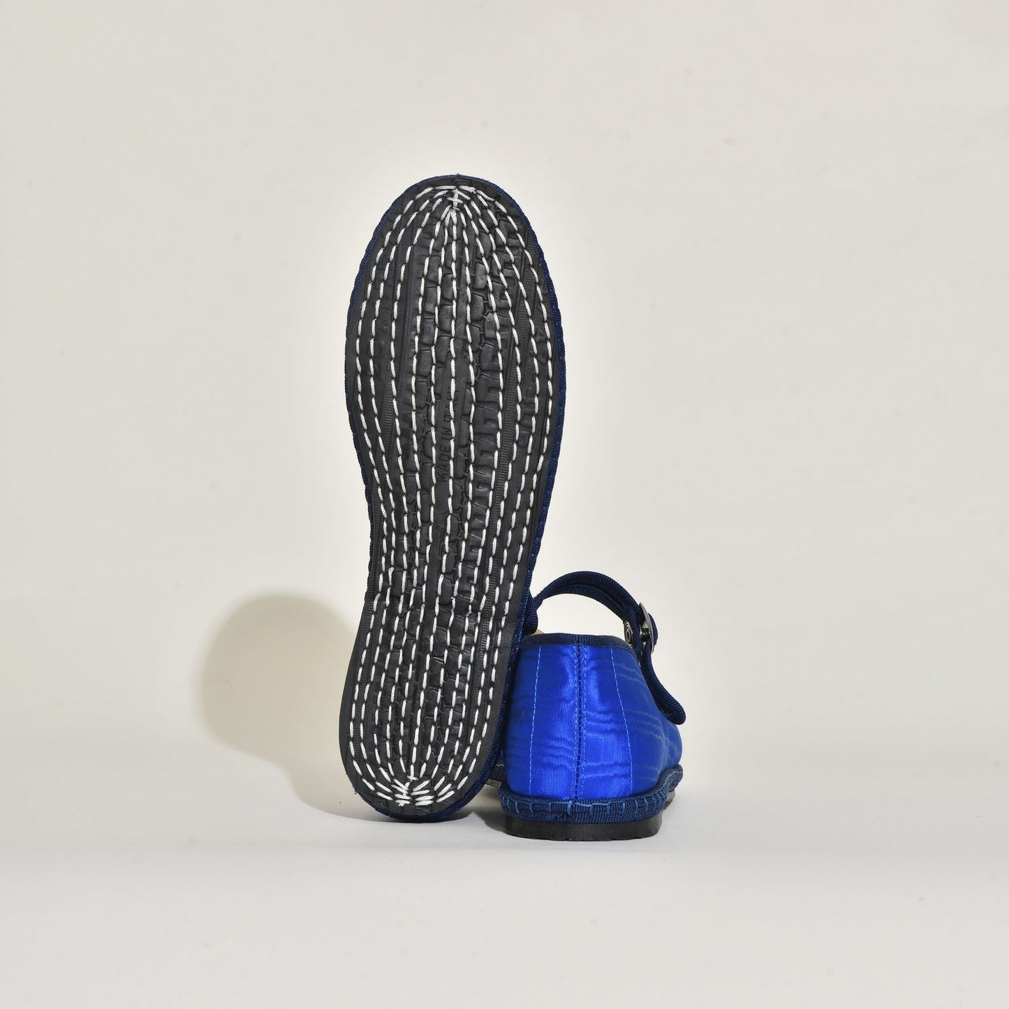 Friulane Mary Jane -Moire  Bleu Electrique | Ganse Marine