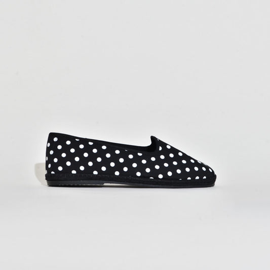 Friulane classique - Toile Noir I Pois blanc