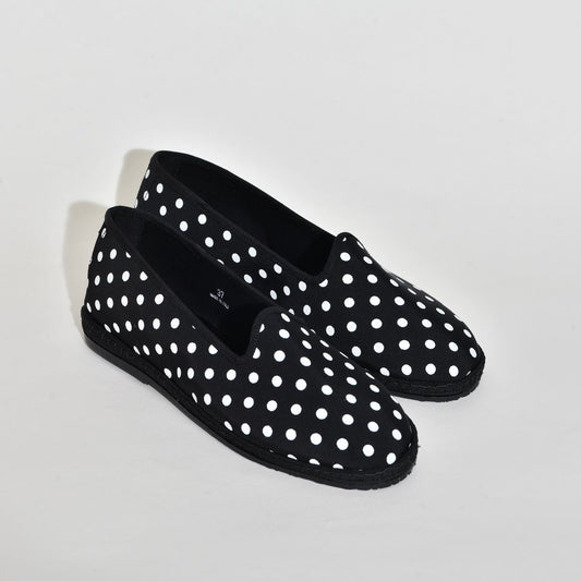 Friulane classique - Toile Noir I Pois blanc