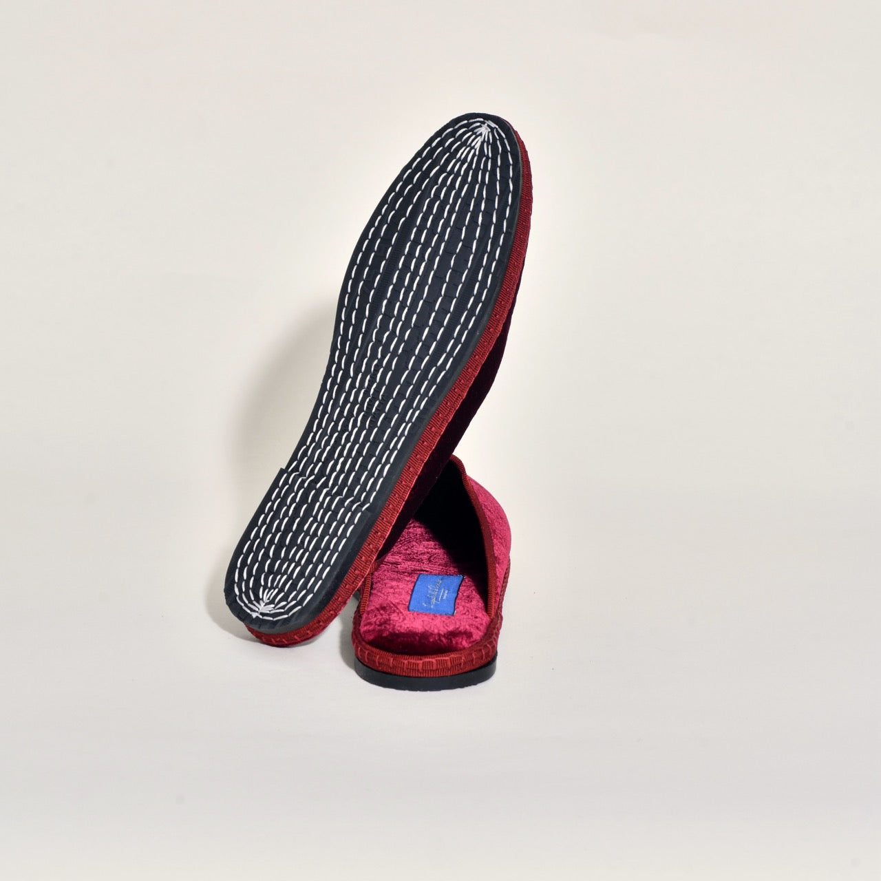 Friulane Sabot - Velours Borgeaux I Impression cashmere