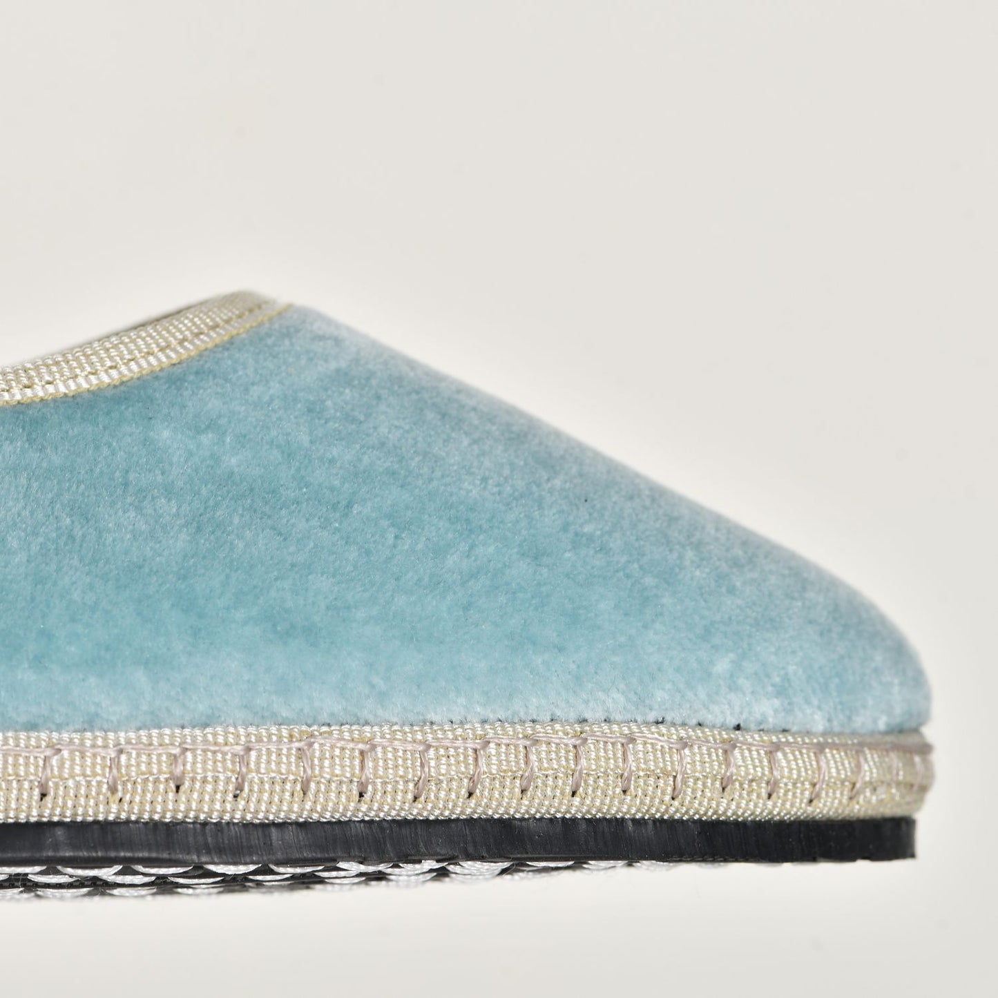 Furlane Mary Jane - Velours bleu perle I Ganse ivoire
