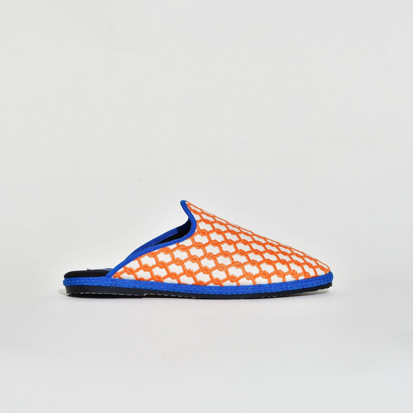 Friulane - Sabot fantaisie motif orange I Ganse Bleu roi