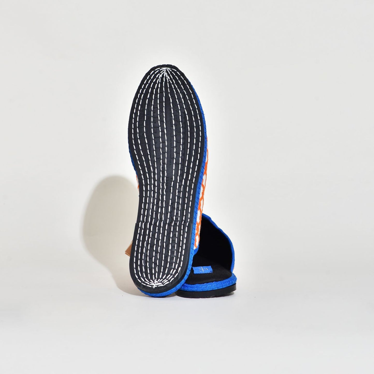 Friulane - Sabot fantaisie motif orange I Ganse Bleu roi