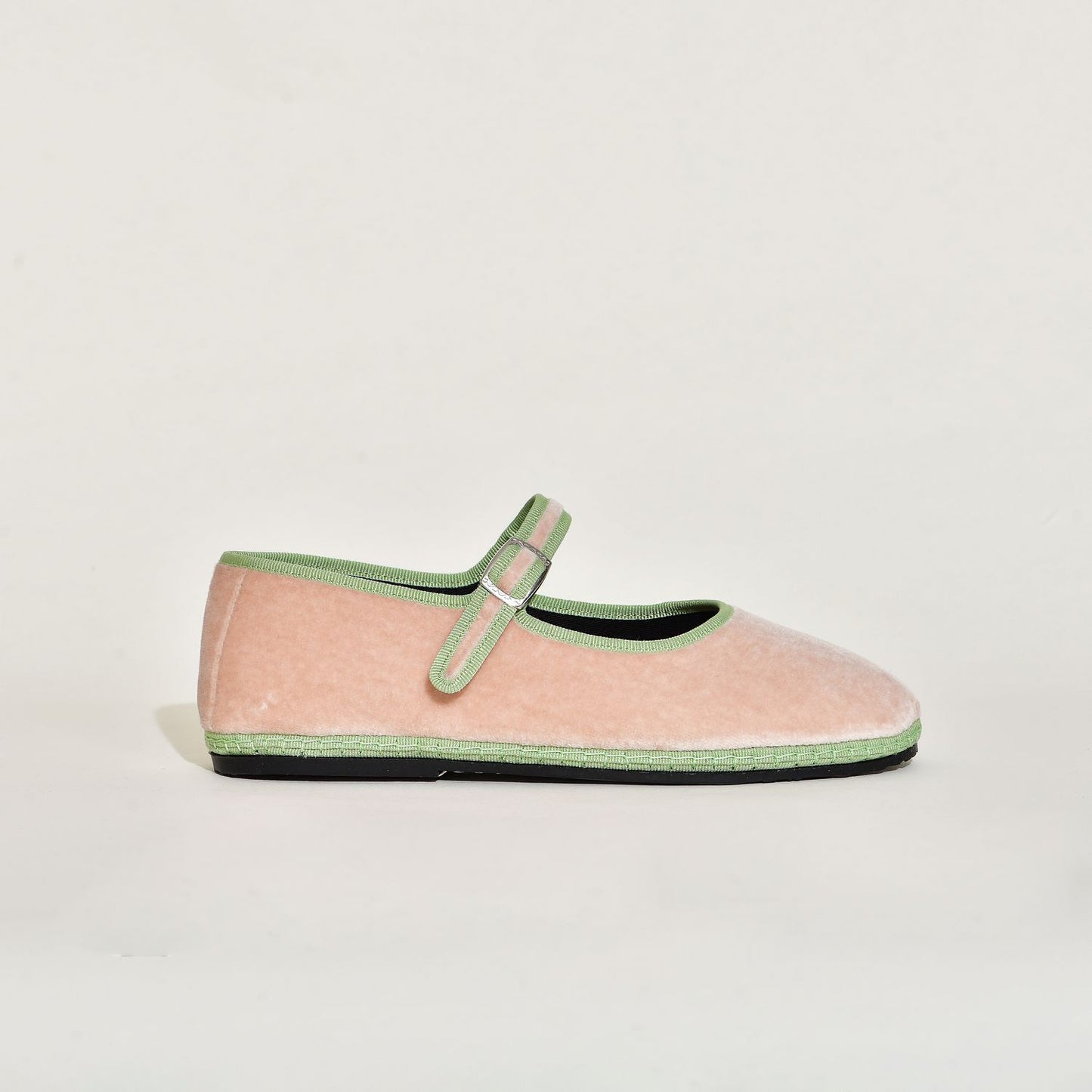 Furlane Mary Jane - Velours rose poudré i Ganse Verte
