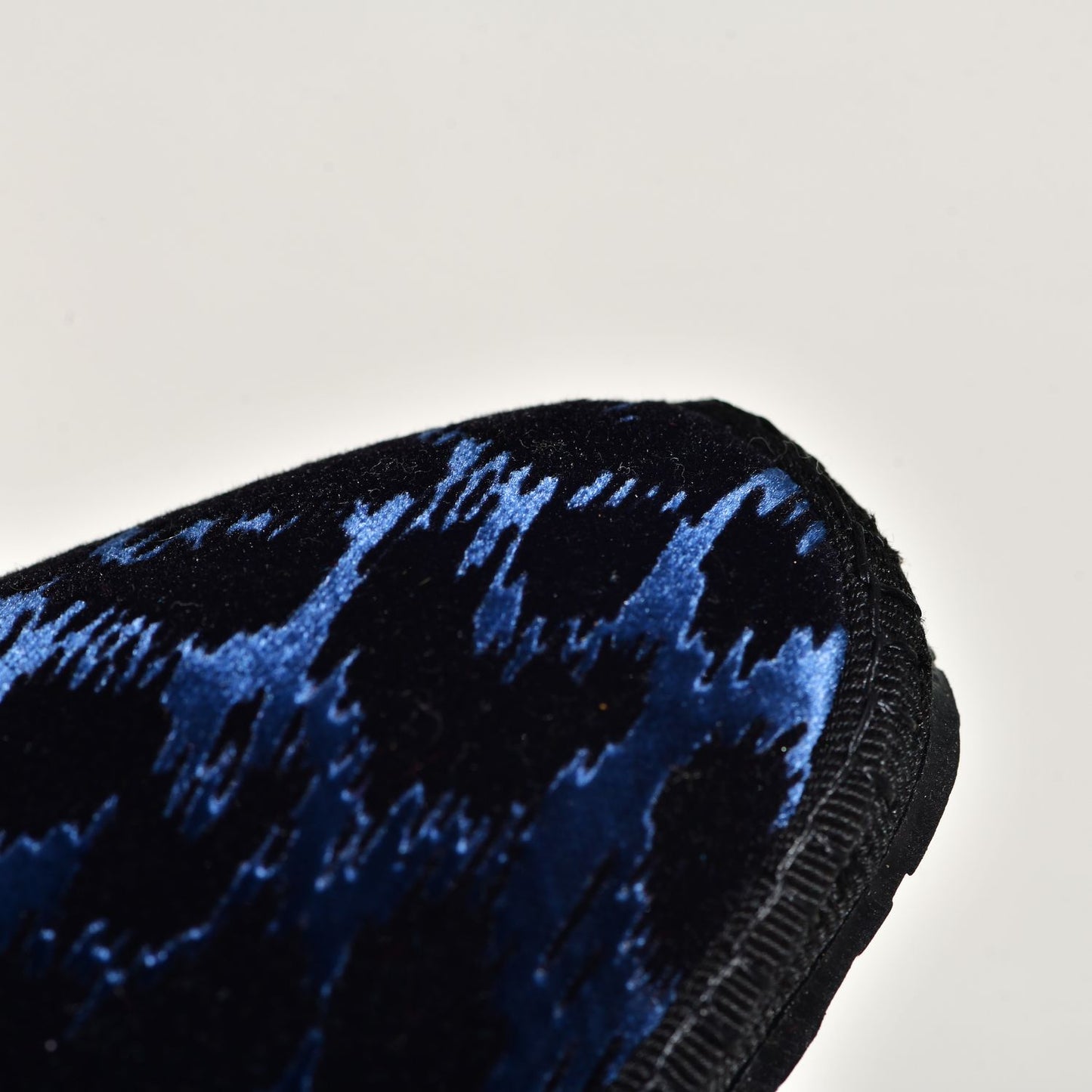 Furlane Mary Jane - Velours Fond Bleu  I Impression panthère noir - Bout carré