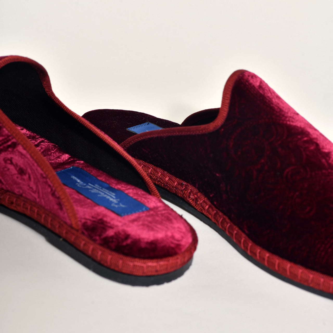 Friulane Sabot - Velours Borgeaux I Impression cashmere