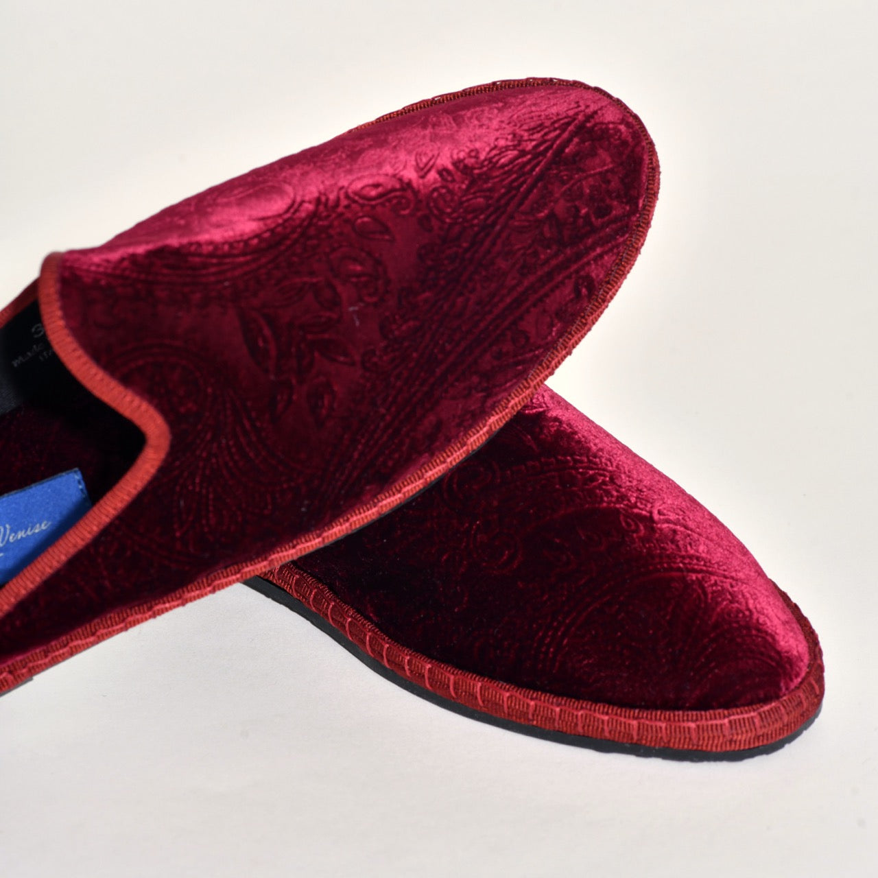 Friulane Sabot - Velours Borgeaux I Impression cashmere