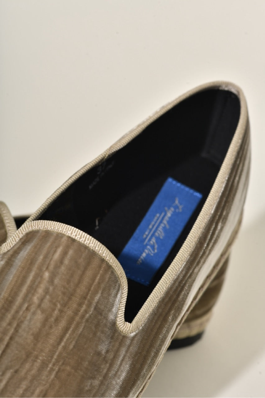 Friulane Velours Froissé taupe I bout carré - Elle & Lui