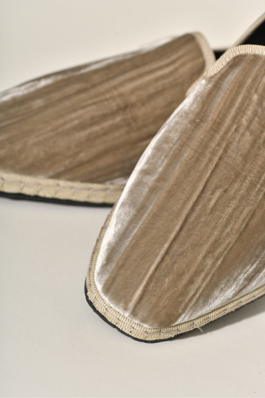 Friulane Velours Froissé taupe I bout carré - Elle & Lui