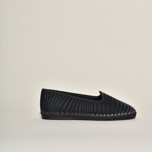 Friulane Velours Rayures "serpentine" I Gris anthracite - Elle & Lui