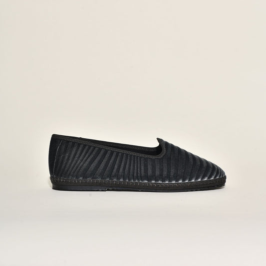 Friulane Velours Rayures "serpentine" I Gris anthracite - Pour Elle & Lui