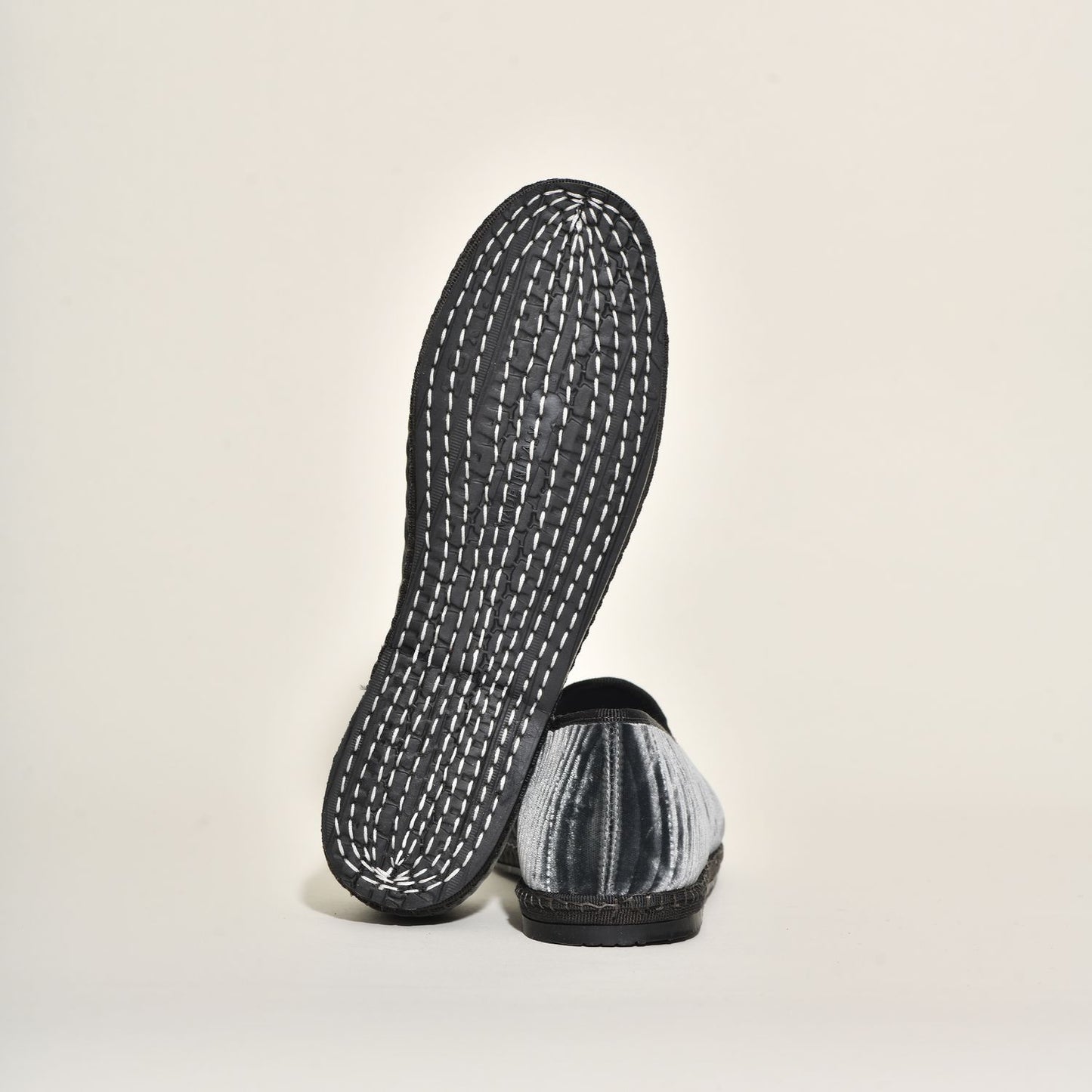 Friulane Velours Rayures "serpentine" I Gris anthracite - Pour Elle & Lui