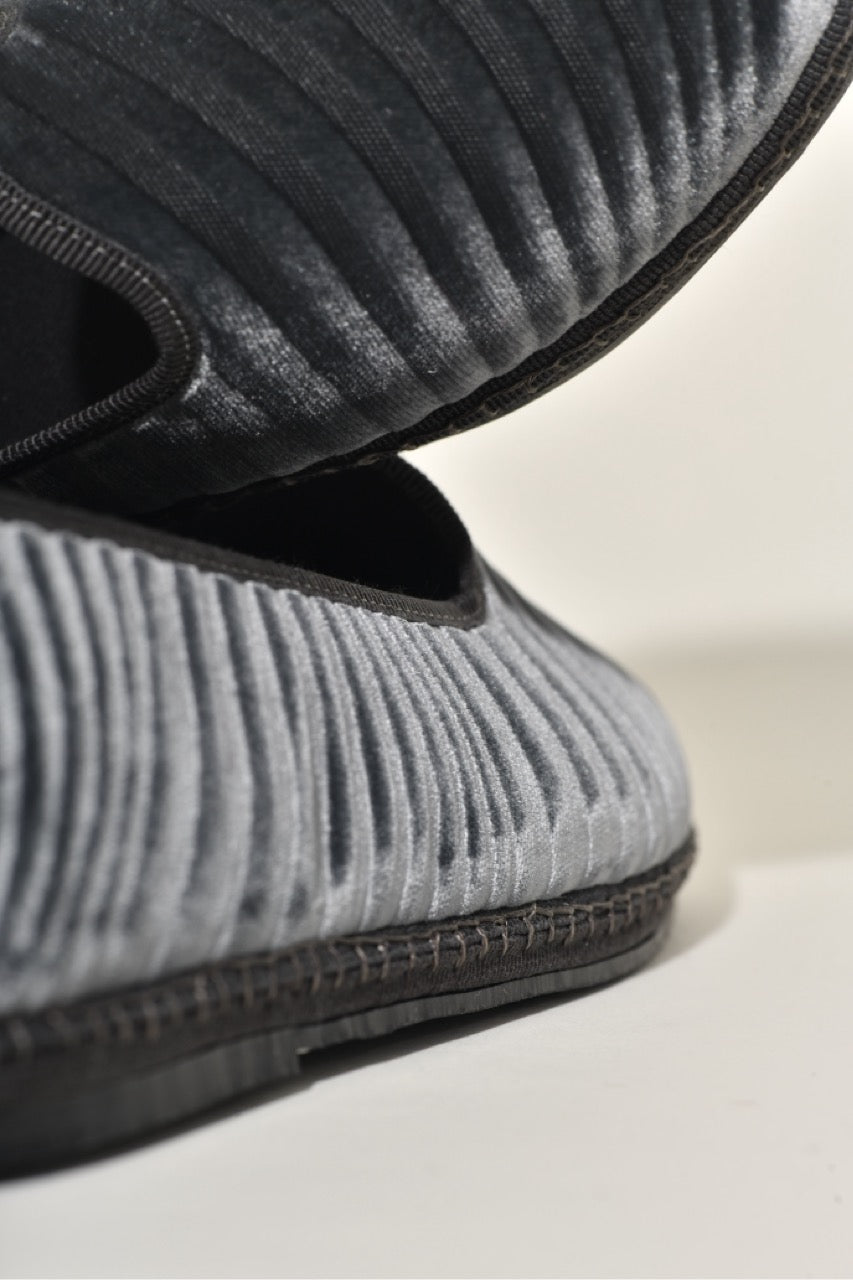 Friulane Velours Rayures "serpentine" I Gris anthracite - Elle & Lui