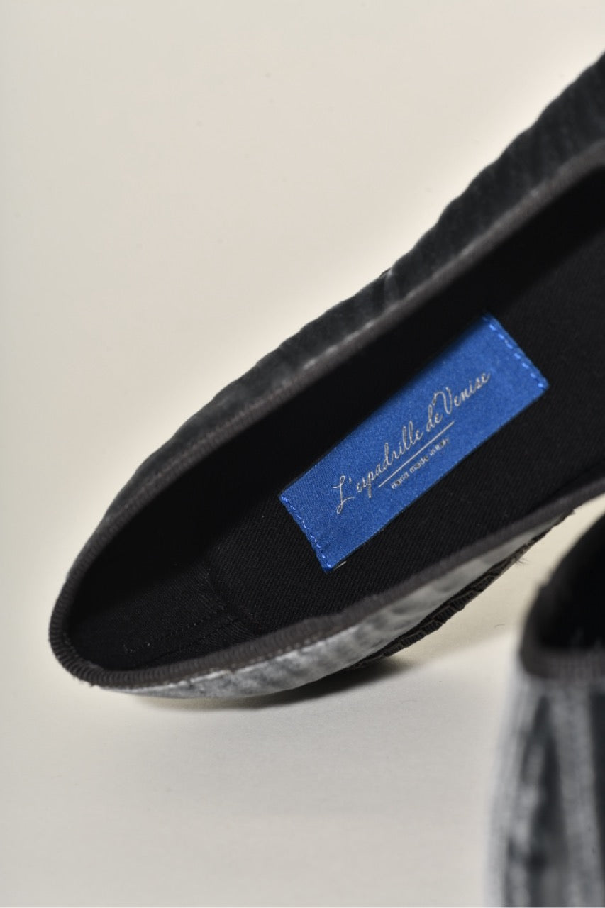 Friulane Velours Rayures "serpentine" I Gris anthracite - Elle & Lui