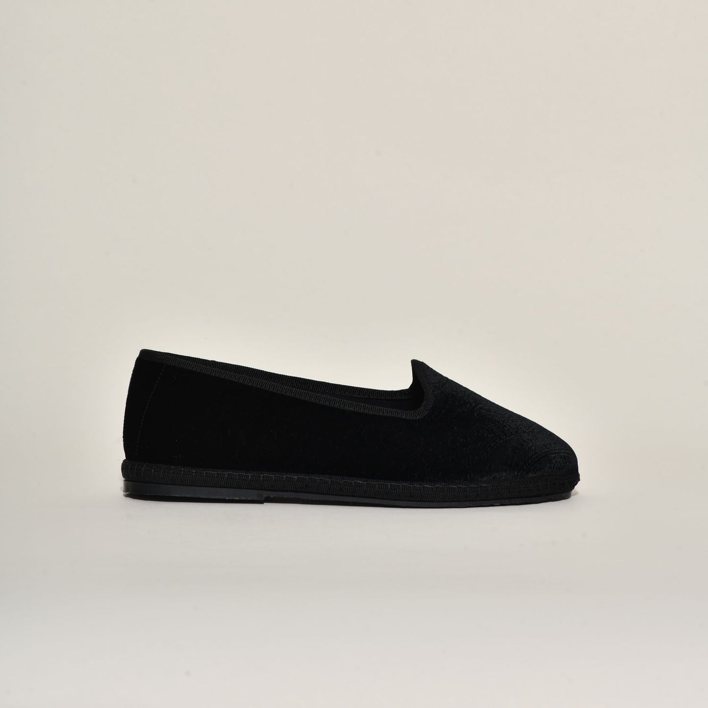 Friulane - Velours motif cashmere Noir I ganse Noir - Pour Elle & Lui