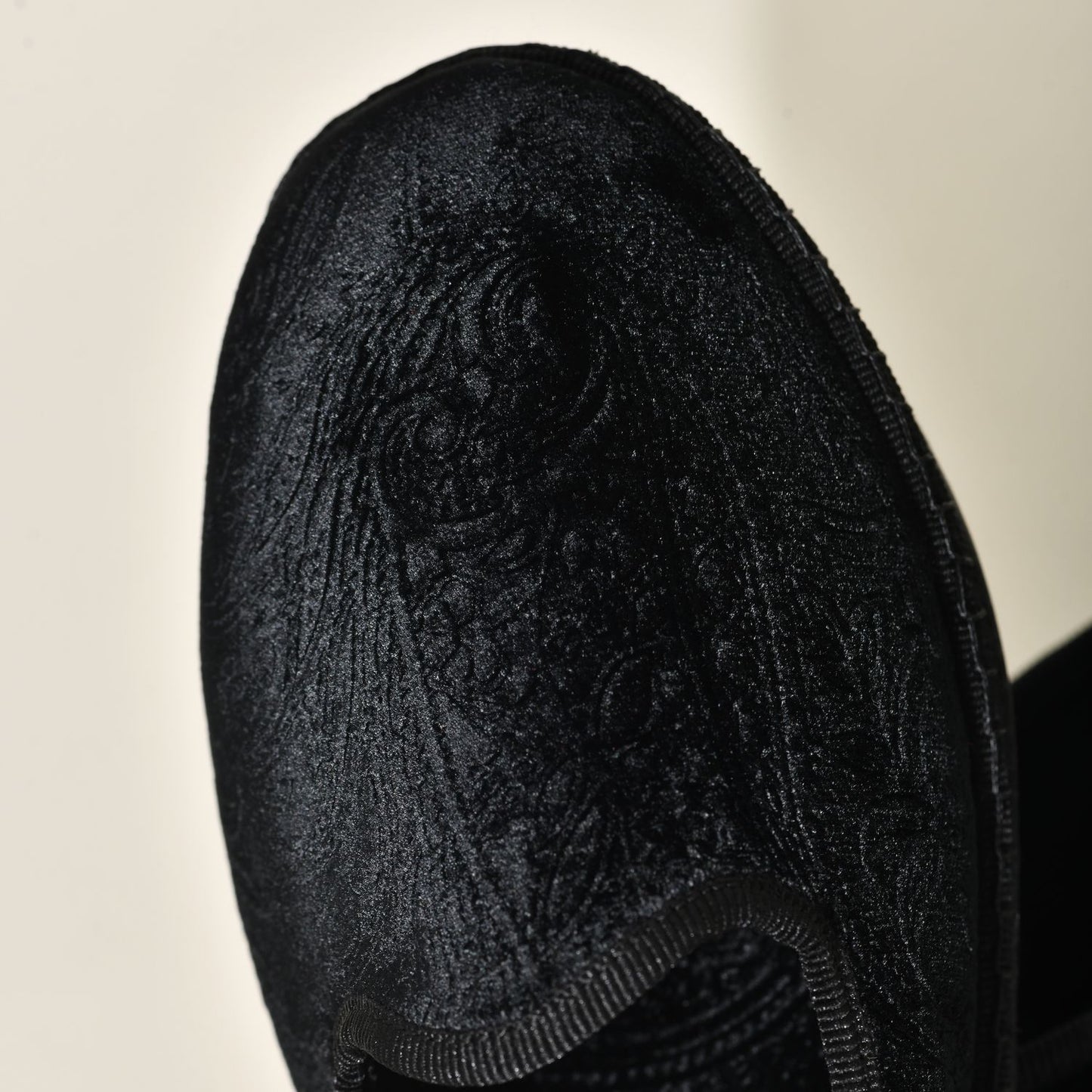 Friulane - Velours motif cashmere Noir I ganse Noir - Pour Elle & Lui
