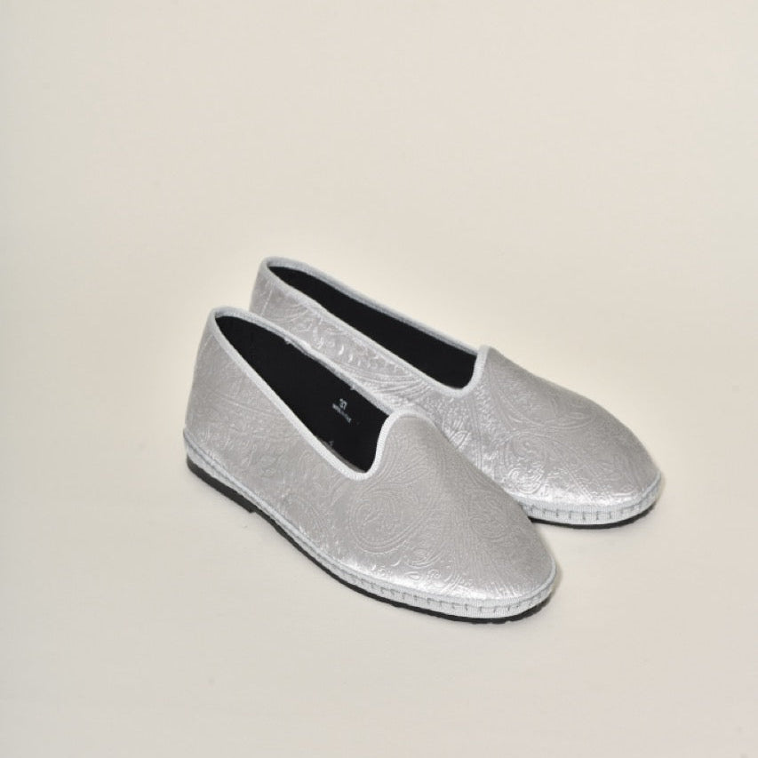 Friulane - Velours Motif Cashmere Silver - Elle & Lui