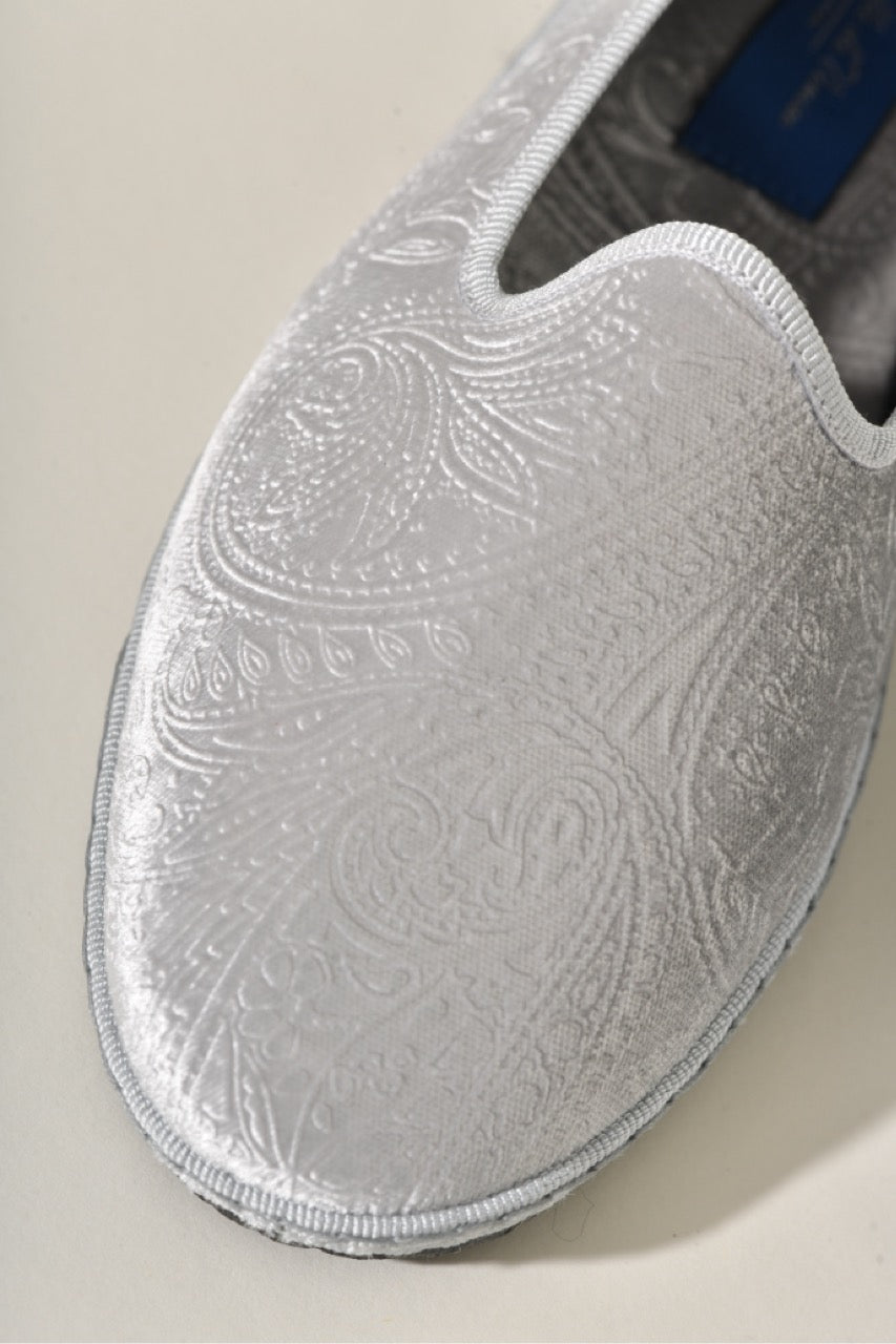 Friulane - Velours Motif Cashmere Silver - Elle & Lui