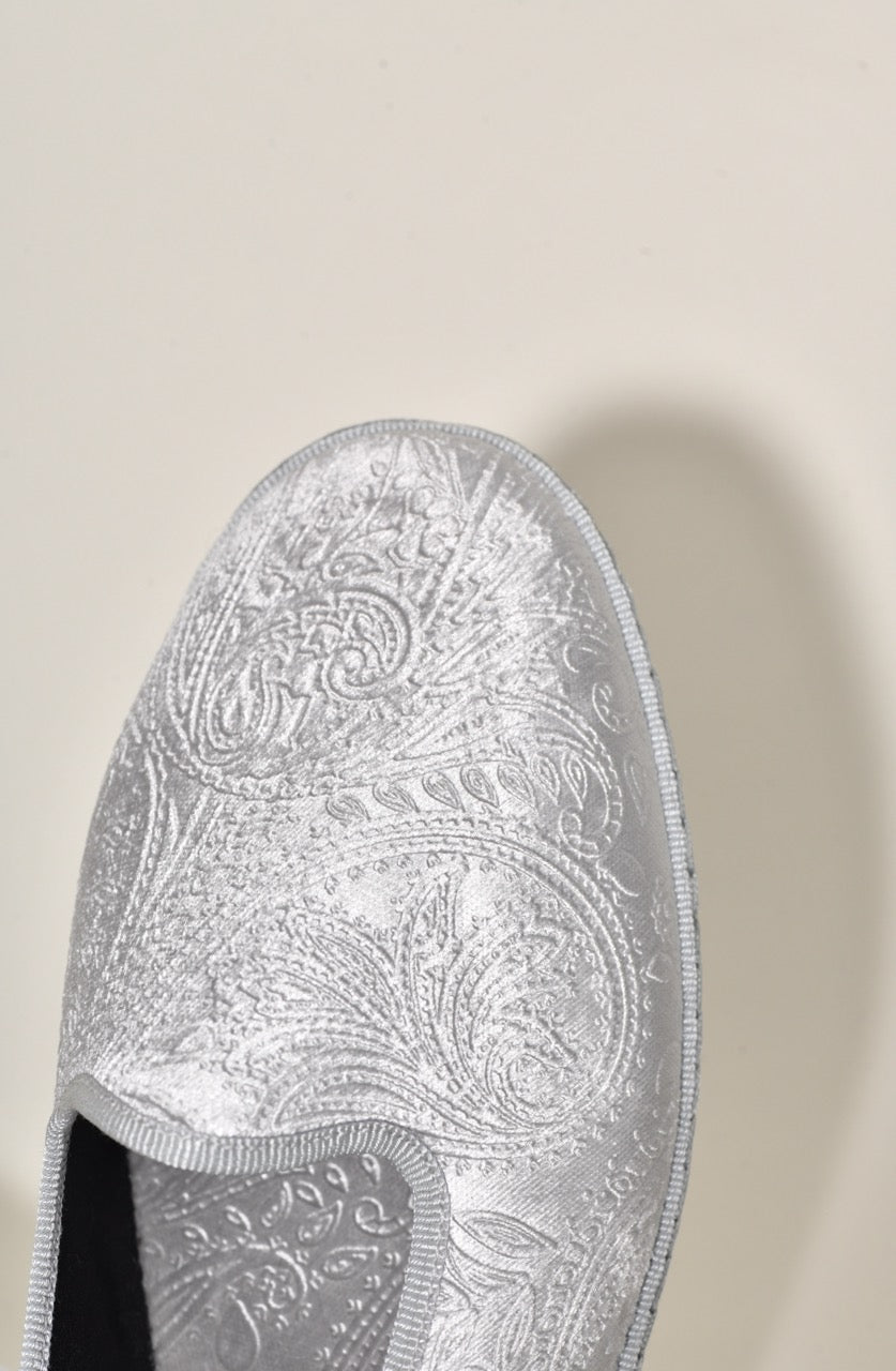 Friulane - Velours Motif Cashmere Silver - Elle & Lui