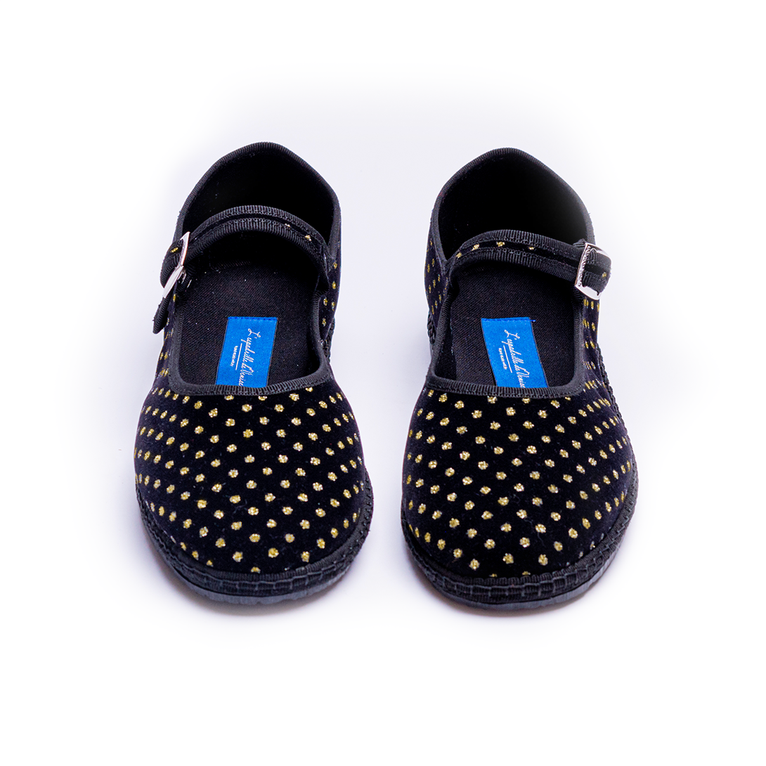 Mary Jane - Black I Gold Diamantino Pattern 