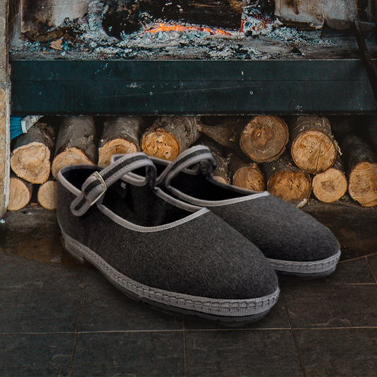 Friulane Mary Jane - EXCELLENCE Series | CASHMERE Grey - Light Grey Braid 